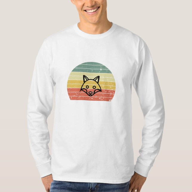 Camiseta Retro Fox Sunset Aesthetic Vintage (Anverso)