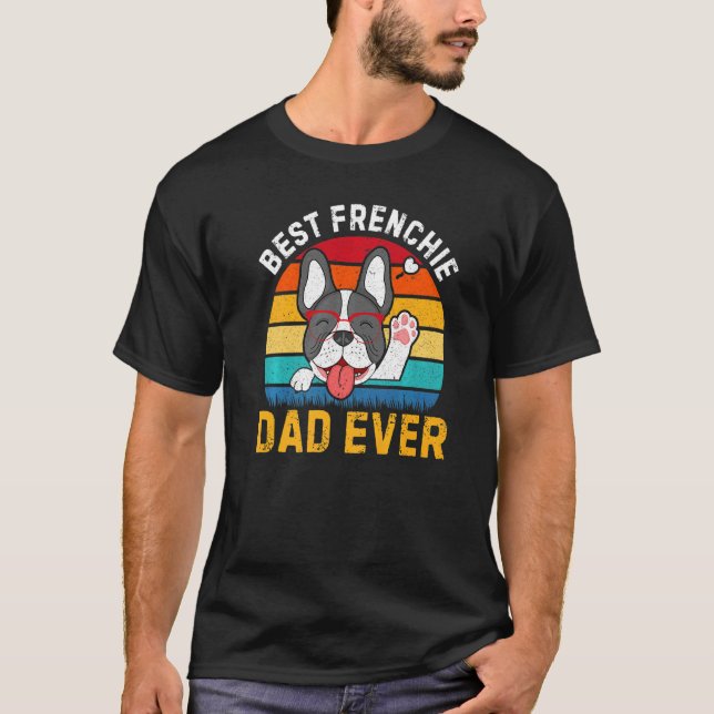 Camiseta Retro Frenchie Dad Bulldog francés Padre de perros (Anverso)