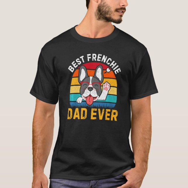 Camiseta Retro Frenchie Dad Bulldog francés Padre de perros (Anverso)