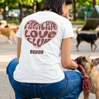Camiseta Retro Frenchie Love Club Nombre de Perro 