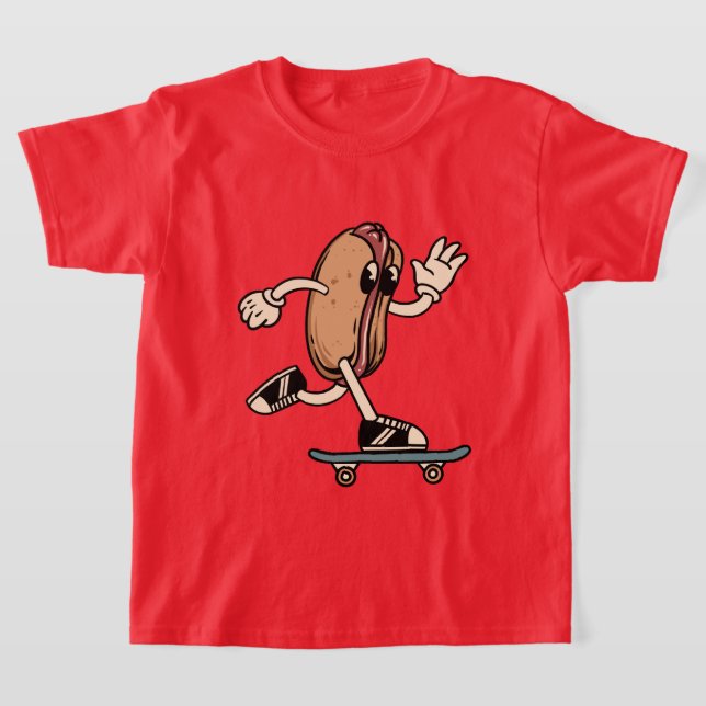 Camiseta retro fresco vintage skateboarding hotdog unisex (Distribución)