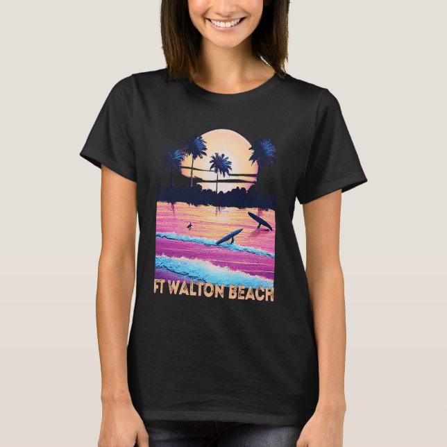 Camiseta Retro Ft Walton Beach Florida Souvenir Surf (Anverso)