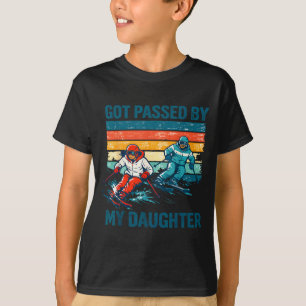 Camiseta Retro fue atropellado por mi hija divertido esquí 
