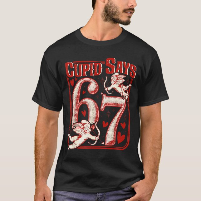 Camiseta Retro Funny Cud Says 6 7 Six Seven Couples Valenti (Anverso)