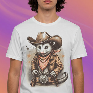 Camiseta Retro Funny Possum Cowboy