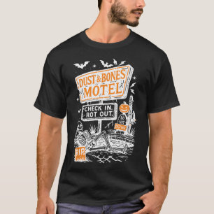 Camiseta Retro Funny Skeleton Dust And Bones Motel Spooky H