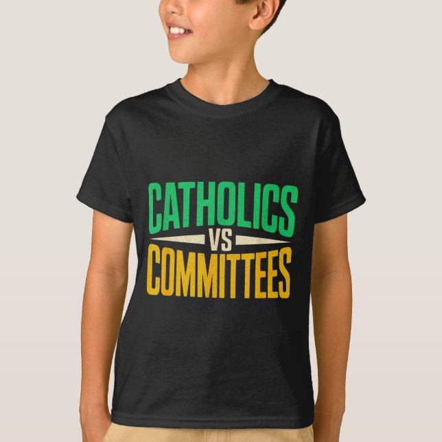 Camiseta Retro Funny Trendy Sarcastic Saying Catholics Vs C (Anverso)