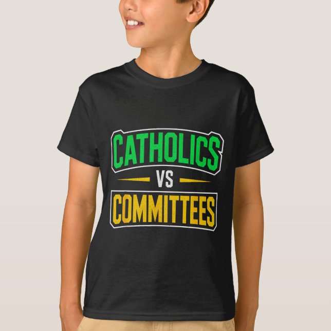 Camiseta Retro Funny Trendy Sarcastic Saying Catholics Vs C (Anverso)
