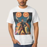 Camiseta Retro Galáctica Rebel - Doble sol y Droid