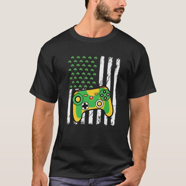 Camiseta Retro Gamer American Flag Video Game Controller Pa (Anverso)