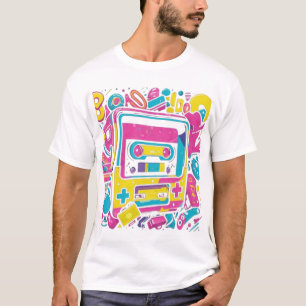 Camiseta Retro Gamer Cassette Tee - Juego de vaporwave 80s