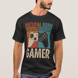 Camiseta Retro Gamer Divertido de Nacimiento Natural
