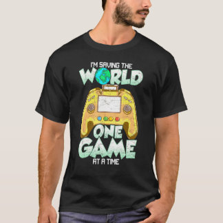Camiseta Retro Gamer Estoy Salvando Al Mundo Un Juego A La 
