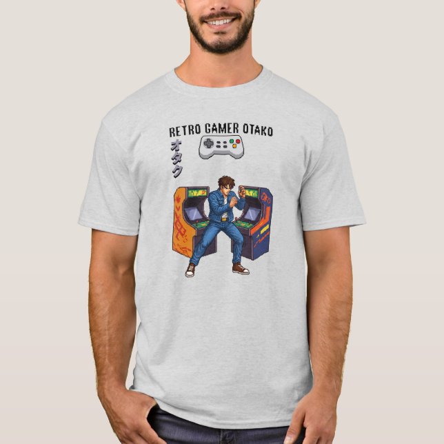 Camiseta Retro Gamer Otaku: Arcade Tee de los 90 (Anverso)