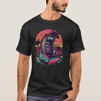 Camiseta Retro Gamer Vibes – Vintage Arcade Neon Tee
