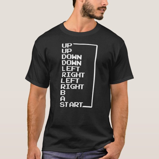 Camiseta Retro Gaming Classic: código Konami en texto de 8  (Anverso)