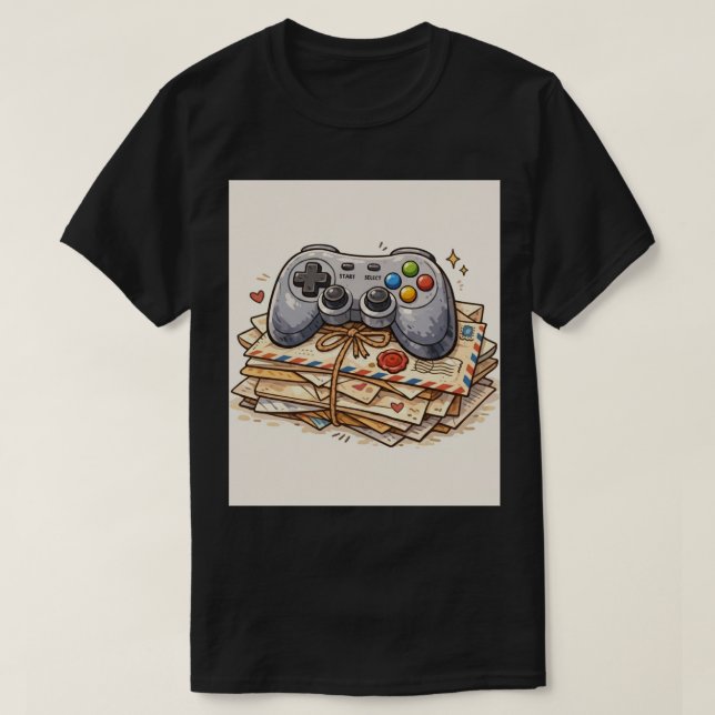 Camiseta Retro Gaming Mail: Handcrafted Controller Icon (Diseño del anverso)