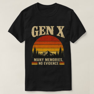 Camiseta  Retro Gen X Muchos Recuerdos Sin Evidencia Vintag