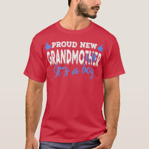 Camiseta Retro Gender Reveal Proud New Grandmother It's A B