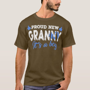 Camiseta Retro Gender Reveal Proud New Granny It's A Boy 