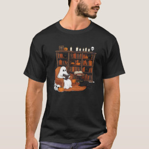 Camiseta Retro Ghost leyendo libros bibliotecarios fantasma