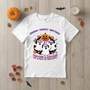 Camiseta Retro Ghosts Gracioso Mejor Amigos Pastel Hallowee