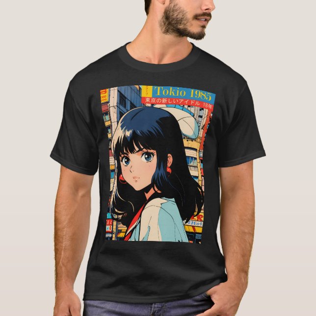 Camiseta Retro Girl Cute Anime Tokio 80S (Anverso)