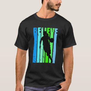 Camiseta Retro Girls Basketball Motivational Inspiring Blue