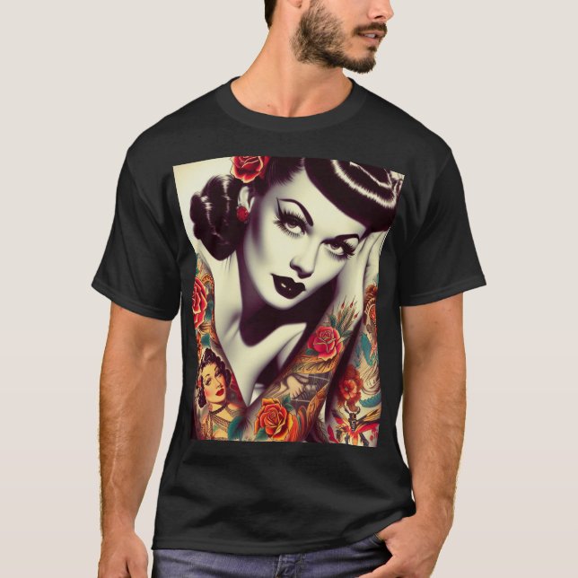 Camiseta Retro Glam Pin-up (Anverso)