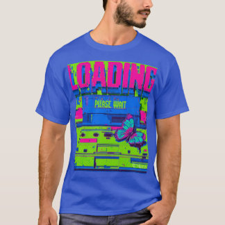 Camiseta Retro Glitch Art Butterfly Loading Please Wait T-S