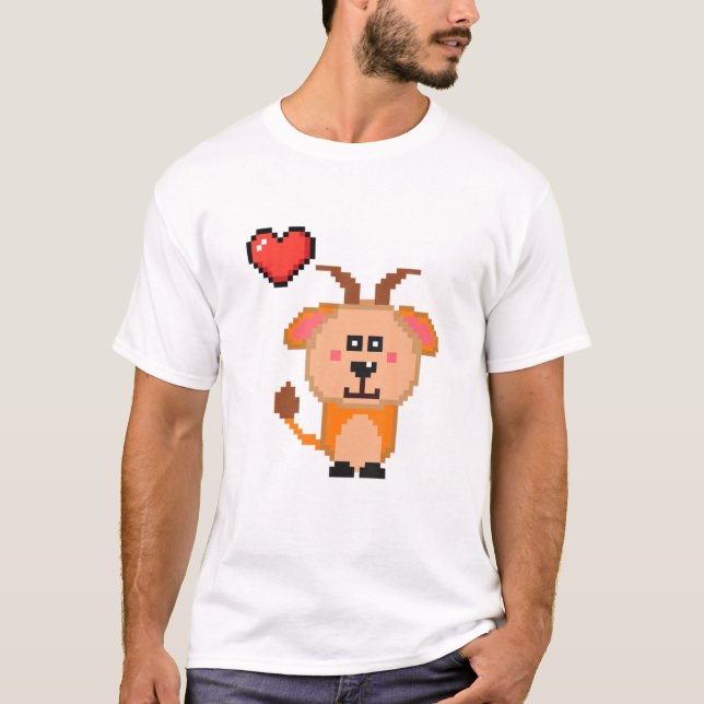 Camiseta Retro Goat 8 bits Videogame Funny Gamers Pixelated (Anverso)