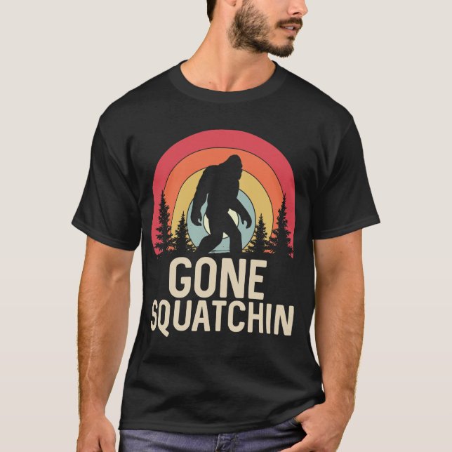 Camiseta Retro Gone Squatchin Bigfoot Sasquatch (Anverso)