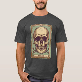 Camiseta Retro Gótica con Ilustración de Cráneo Vi