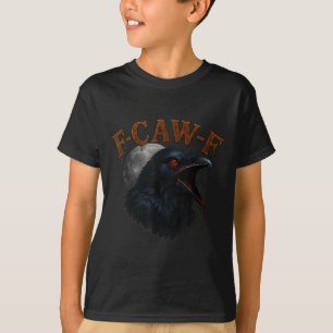Camiseta Retro Gracioso De Caw F Crow Y Bird Moon