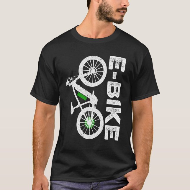 Camiseta Retro Gráfico E-Bicicleta Bicicleta Ciclismo E-Bic (Anverso)
