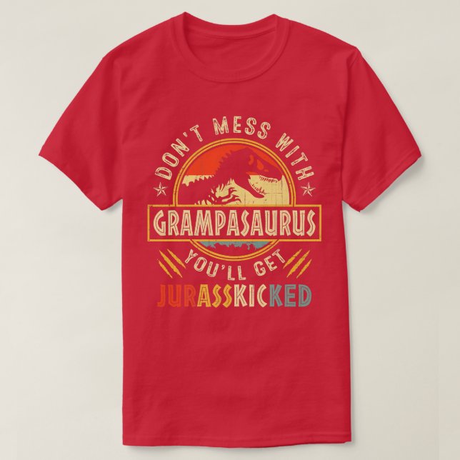 Camiseta Retro Grampasaurus Dinosaur T Re Fath (Diseño del anverso)