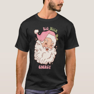 Camiseta Retro Gran Nick Energy Navidades Rosa Santa Xmas W