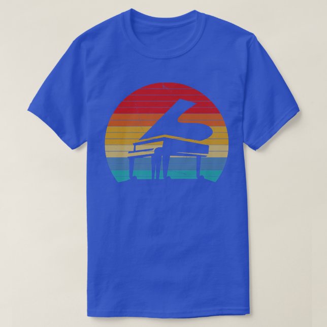 Camiseta Retro Grand Piano Music Loving Pianist  (Diseño del anverso)