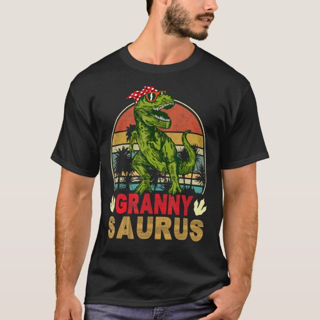 Camiseta Retro Grannysaurus Dinosaur Trex (Anverso)