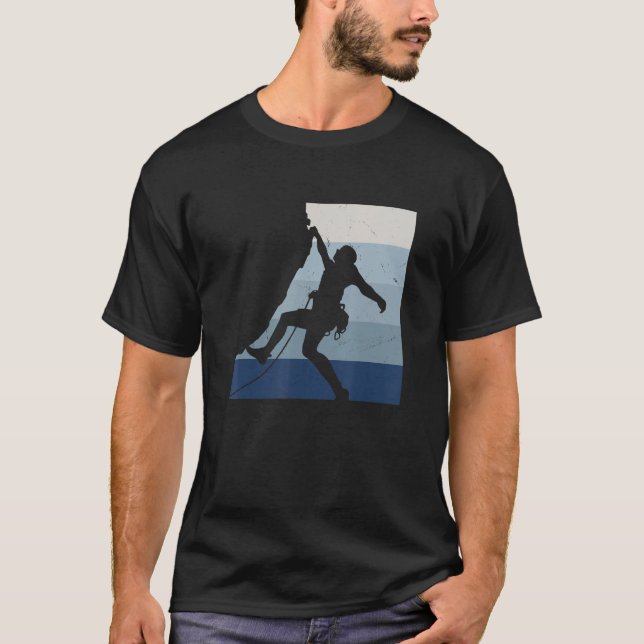 Camiseta Retro Graphic Climbing Bouldering Rock Climber Mou (Anverso)
