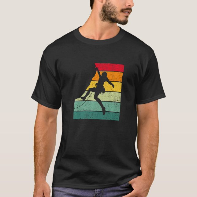 Camiseta Retro Graphic Climbing Bouldering Rock Climber Mou (Anverso)