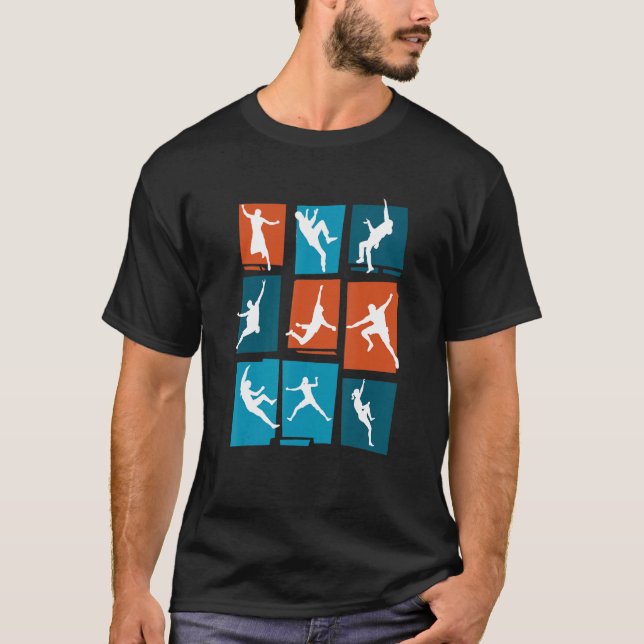 Camiseta Retro Graphic Climbing Bouldering Rock Climber Mou (Anverso)