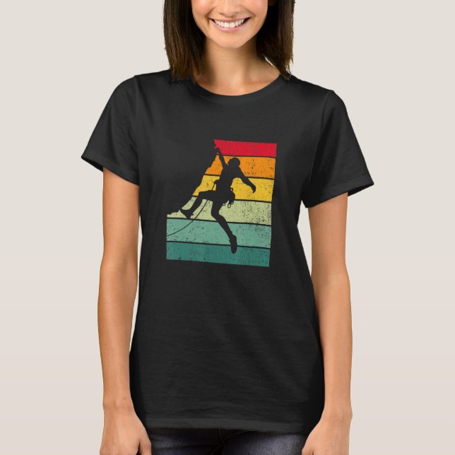 Camiseta Retro Graphic Climbing Bouldering Rock Climber Mou (Anverso)