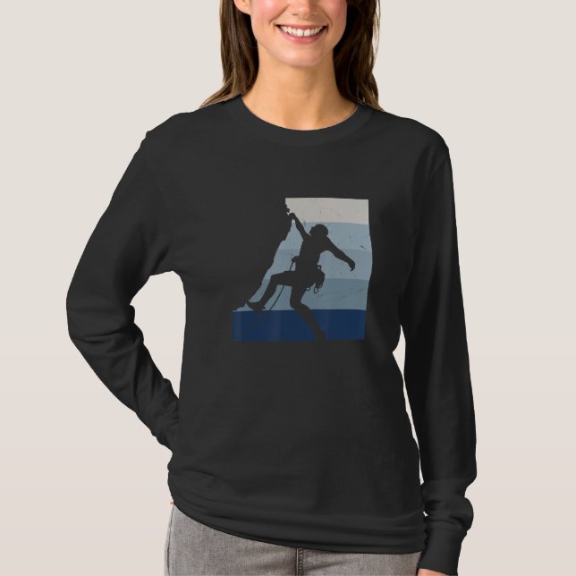 Camiseta Retro Graphic Climbing Bouldering Rock Climber Mou (Anverso)