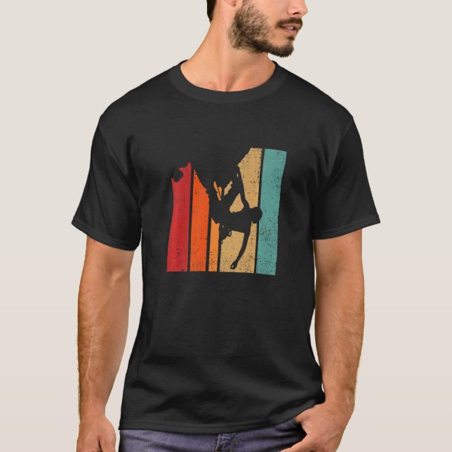 Camiseta Retro Graphic Climbing Bouldering Rock Climber Mou (Anverso)