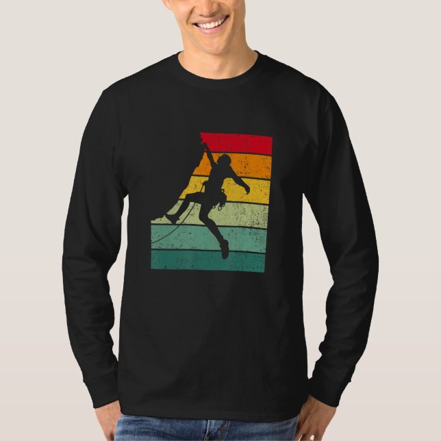 Camiseta Retro Graphic Climbing Bouldering Rock Climber Mou (Anverso)