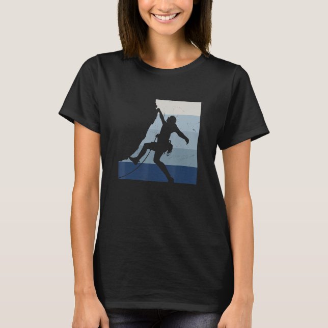 Camiseta Retro Graphic Climbing Bouldering Rock Climber Mou (Anverso)