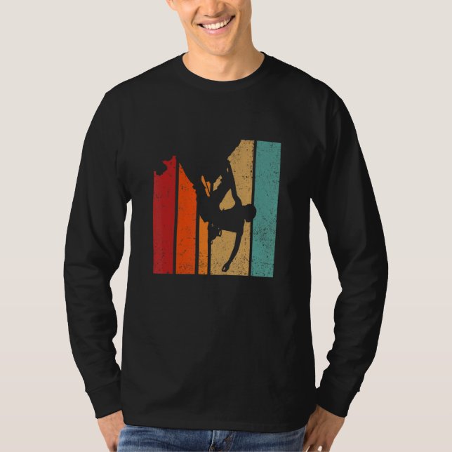 Camiseta Retro Graphic Climbing Bouldering Rock Climber Mou (Anverso)
