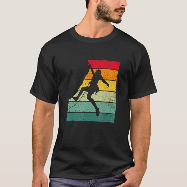 Camiseta Retro Graphic Climbing Bouldering Rock Climber Mou (Anverso)