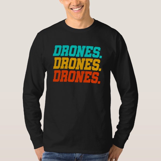 Camiseta Retro Graphic Drone Flying Quadcopter Pilot RC Dro (Anverso)